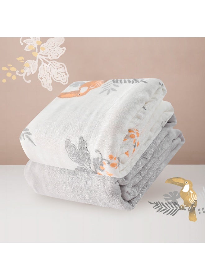 جي بي بطانية لفّ الأطفال من الموسلين من جود بيبي، 4 طبقات، 43 بوصة × 43 بوصة، عبوة من قطعتين، بطانية استقبال للأولاد والبنات، 110 × 110 سم، قابلة للتهوية، لفافة لفّ للأطفال حديثي الولادة، منشفة حمام ناعمة - Image 2